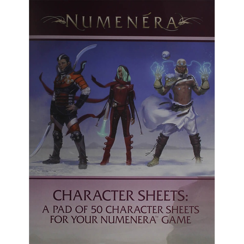 Feuille de personnage de jeu Numenera Roleplaying