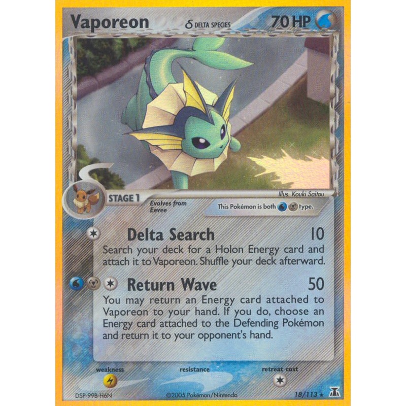 Vaporeon (18/113) (Delta Species) [EX: Delta Species]