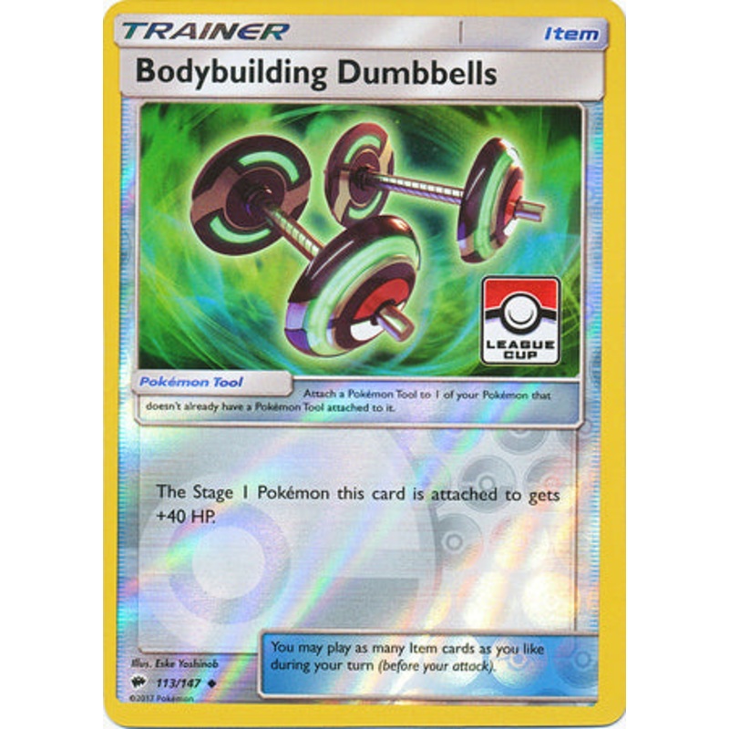 Bodybuilding Dumbbells (113/147) (League Promo) [Sun & Moon: Burning Shadows]