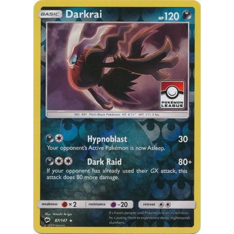 Darkrai (87/147) (League Promo) [Sun & Moon: Burning Shadows]