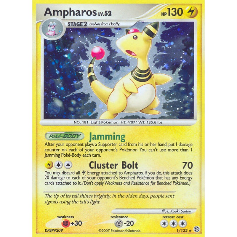 Ampharos (1/132) (Theme Deck Exclusive) [Diamond & Pearl: Secret Wonders]