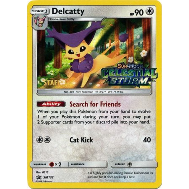 Delcatty (SM132) (Staff Prerelease Promo) [Sun & Moon: Black Star Promos]