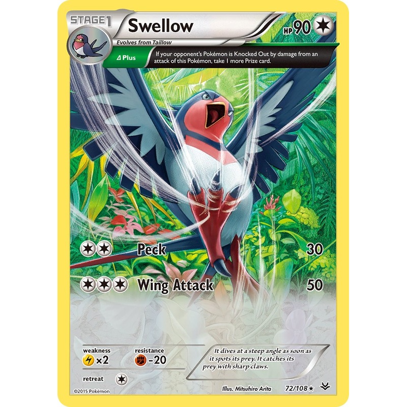 Swellow (72/108) (Theme Deck Exclusive) [XY: Roaring Skies]