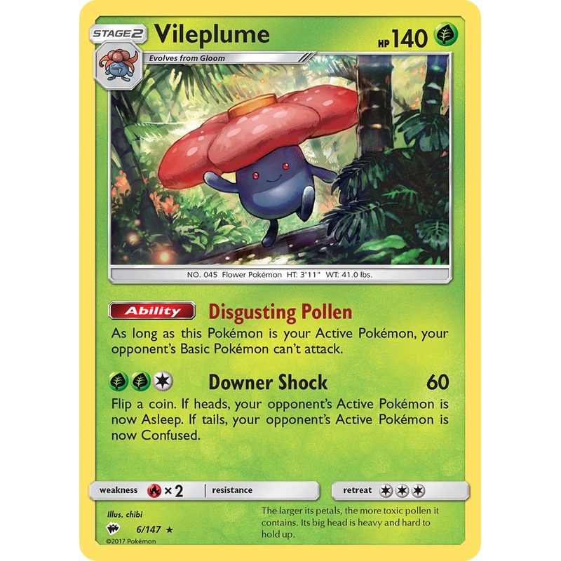 Vileplume (6/147) (Prerelease Kit Exclusive) (Theme Deck Exclusive) [Sun & Moon: Burning Shadows]