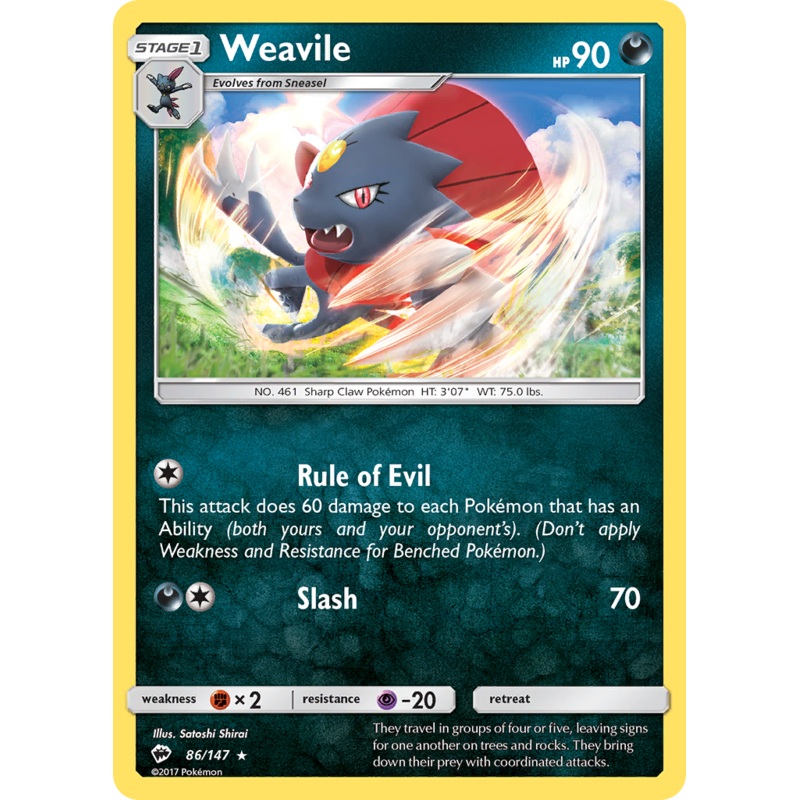 Weavile (86/147) [Sun & Moon: Burning Shadows]