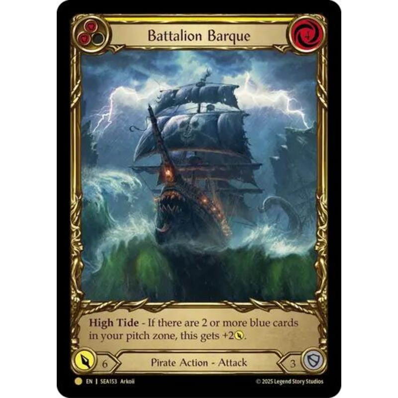 Battalion Barque (Yellow) (Treasure) [SEA153] (High Seas)  Cold Foil