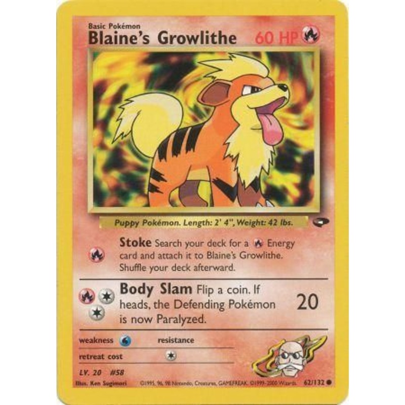 Blaine's Growlithe (62/132) [Gym Challenge Unlimited]