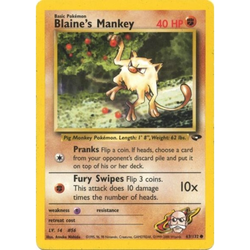 Blaine's Mankey (63/132) [Gym Challenge Unlimited]