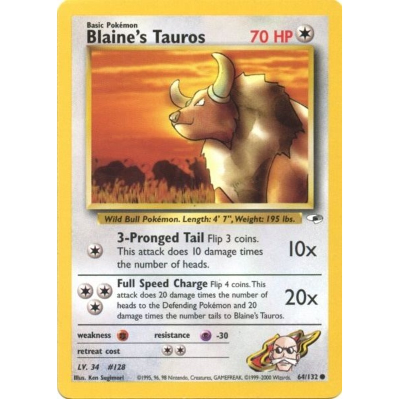 Blaine's Tauros (64/132) [Gym Heroes Unlimited]