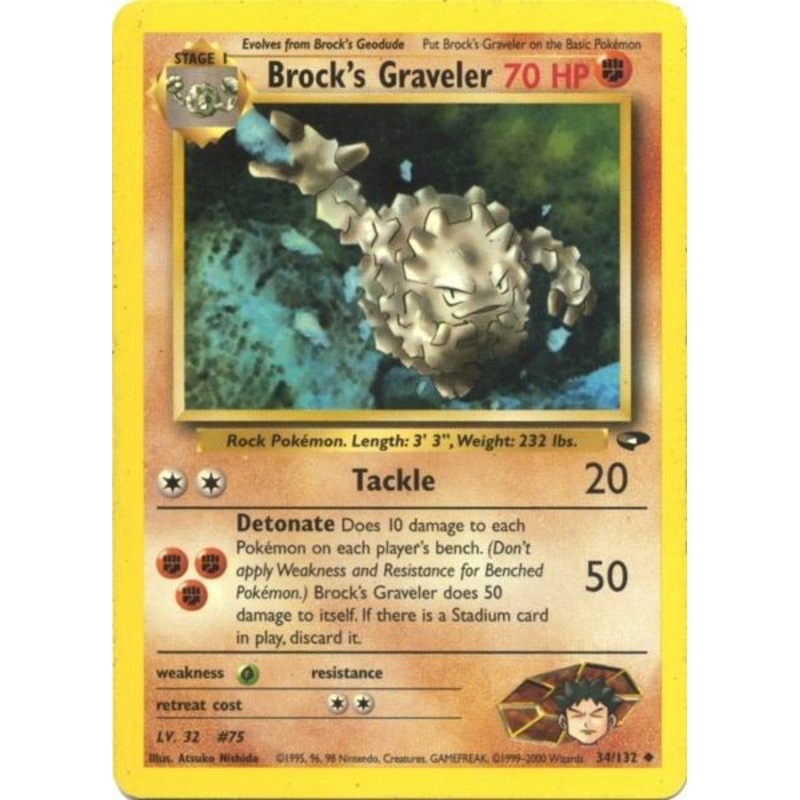 Brock's Graveler (34/132) [Gym Challenge Unlimited]