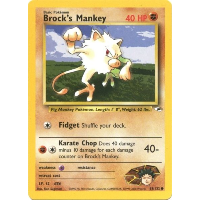 Brock's Mankey (68/132) [Gym Heroes Unlimited]