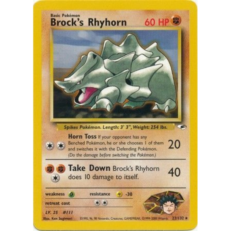 Brock's Rhyhorn (22/132) [Gym Heroes Unlimited]