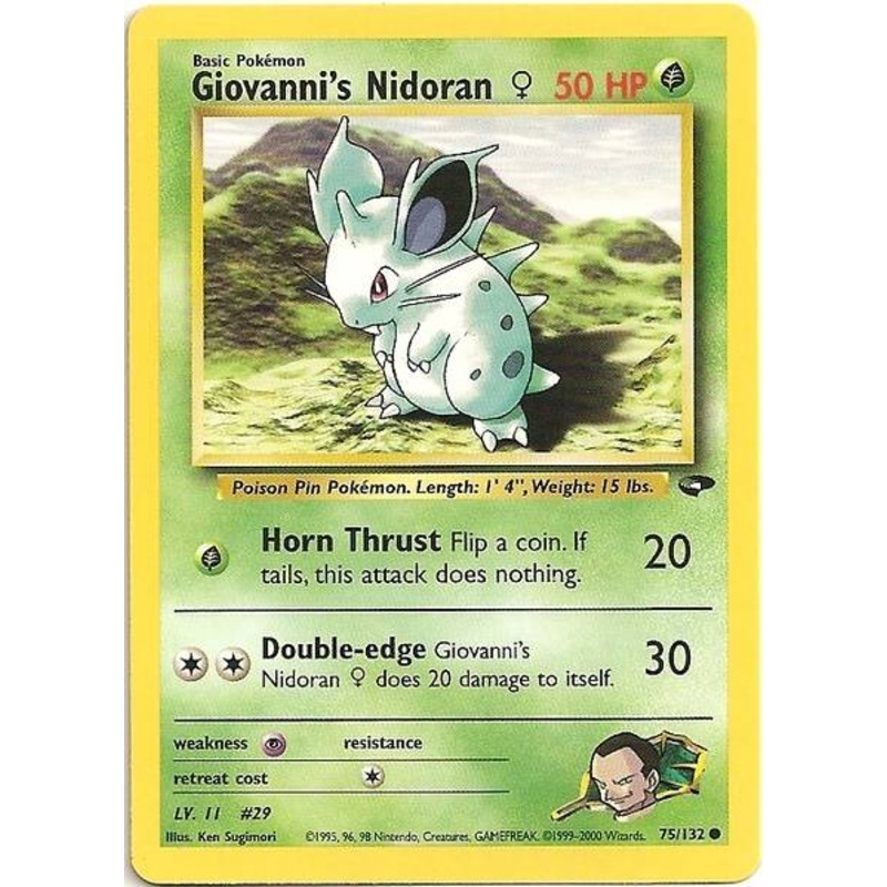 Giovanni's Nidoran (75/132) (Female) [Gym Challenge Unlimited]