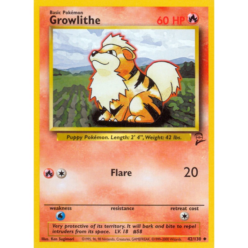 Growlithe (42/130) [Base Set 2]