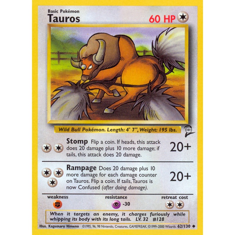 Tauros (62/130) [Base Set 2]