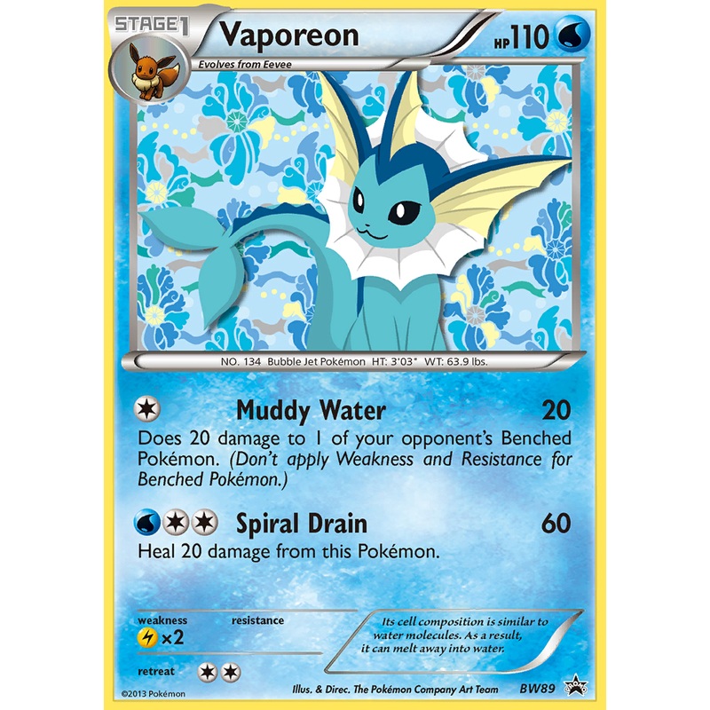 Vaporeon (BW89) [Black & White: Black Star Promos]