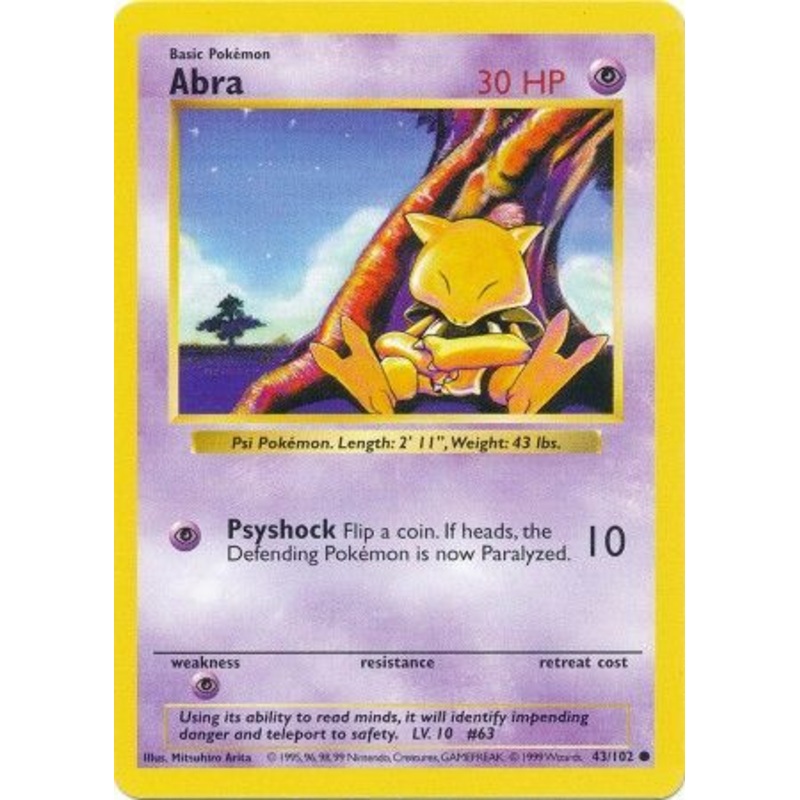 Abra (43/102) [Base Set Shadowless Unlimited]