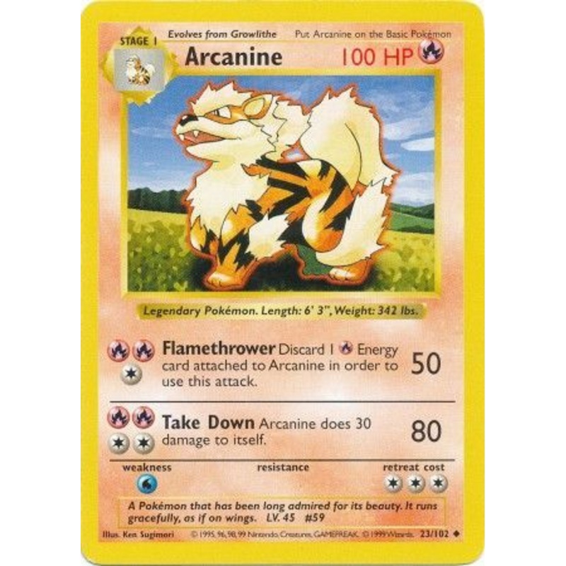 Arcanine (23/102) [Base Set Shadowless Unlimited]