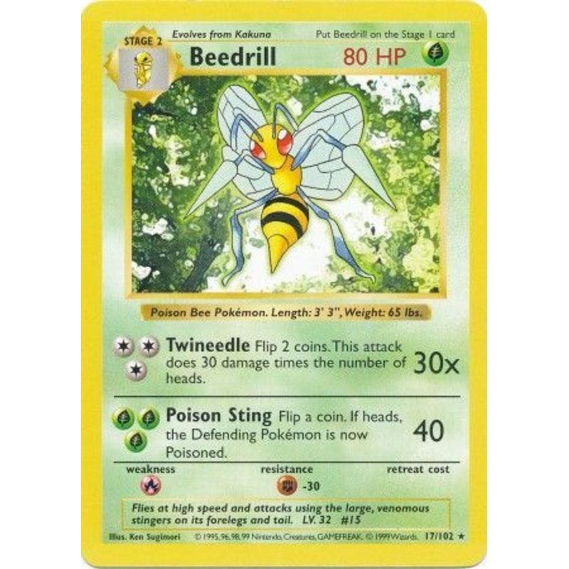 Beedrill (17/102) [Base Set Shadowless Unlimited]