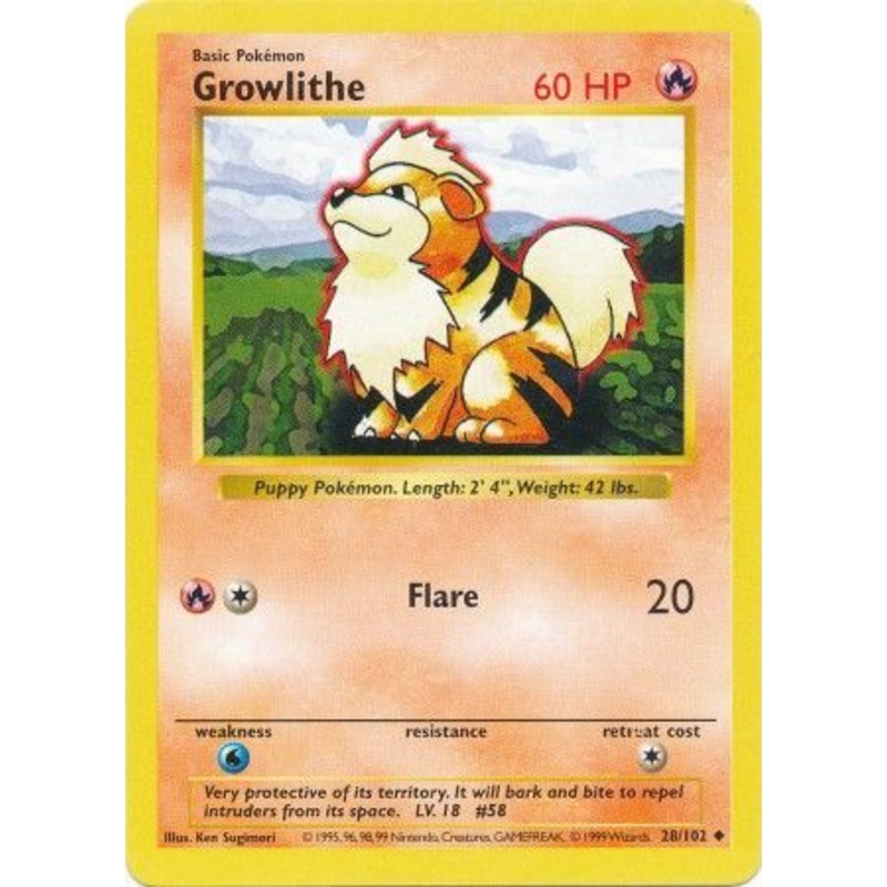 Growlithe (28/102) [Base Set Shadowless Unlimited]