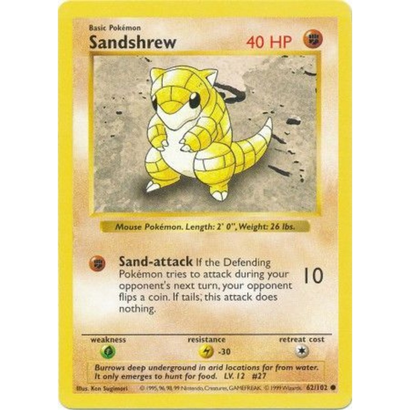Sandshrew (62/102) [Base Set Shadowless Unlimited]