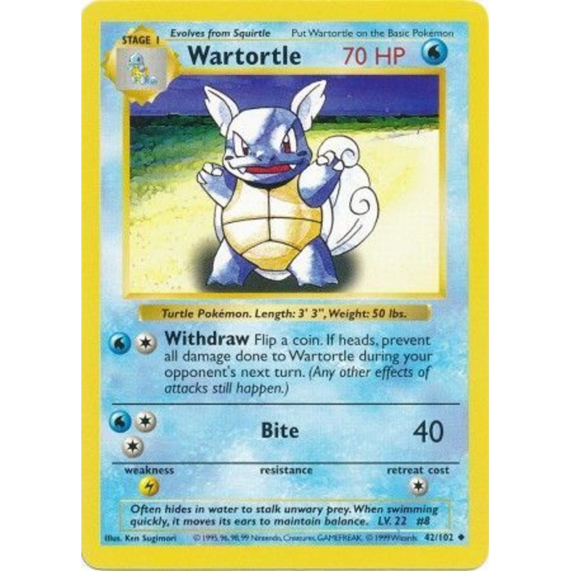 Wartortle (42/102) [Base Set Shadowless Unlimited]