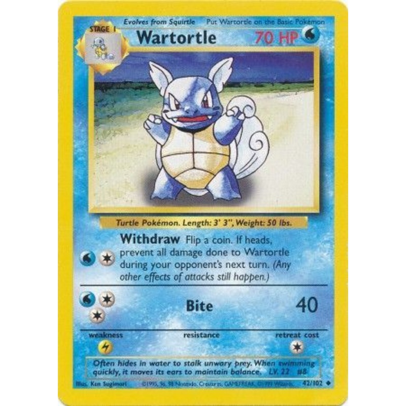 Wartortle (42/102) [Base Set Unlimited]