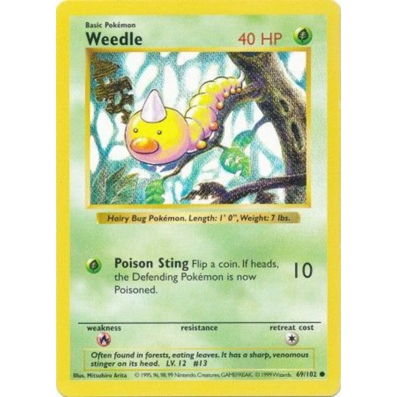 Weedle (69/102) [Base Set Shadowless Unlimited]