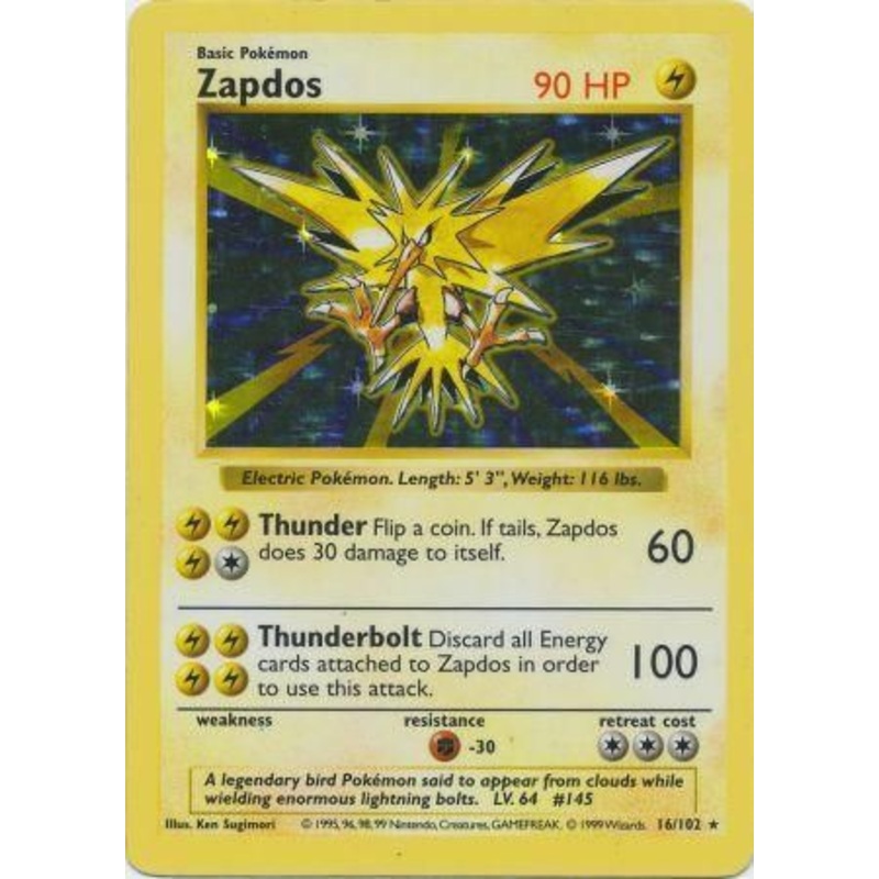 Zapdos (16/102) [Base Set Shadowless Unlimited]