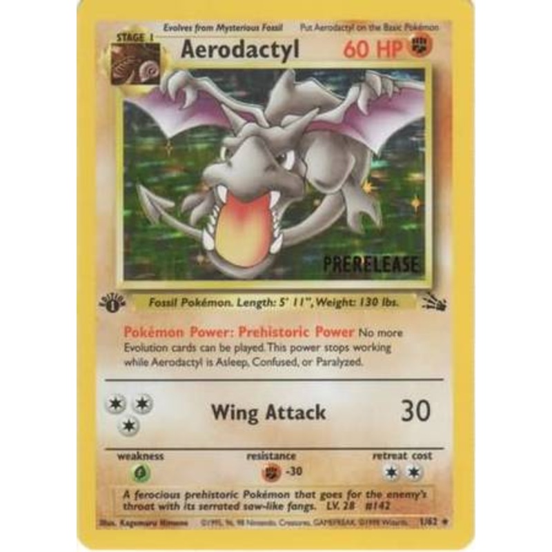 Aerodactyl (1/62) (Prerelease Promo) [Fossil 1st Edition]