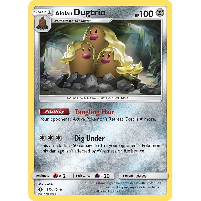 Alolan Dugtrio (87/149) (Cosmos Holo) (Blister Exclusive) [Sun & Moon: Base Set]