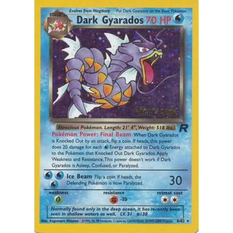 Dark Gyarados (8/82) (Prerelease Promo) [Team Rocket Unlimited]