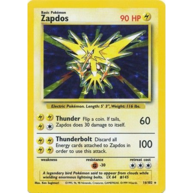 Zapdos (16/102) [Base Set Unlimited]