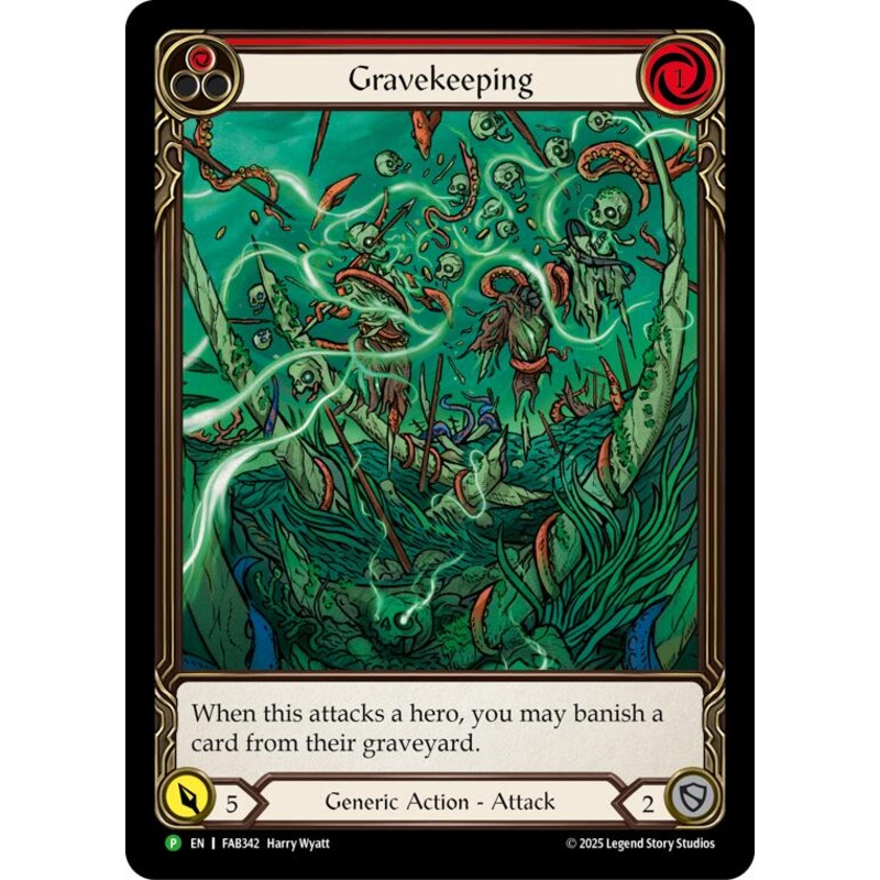 Gravekeeping (Red) [FAB342] (Promo)  Rainbow Foil