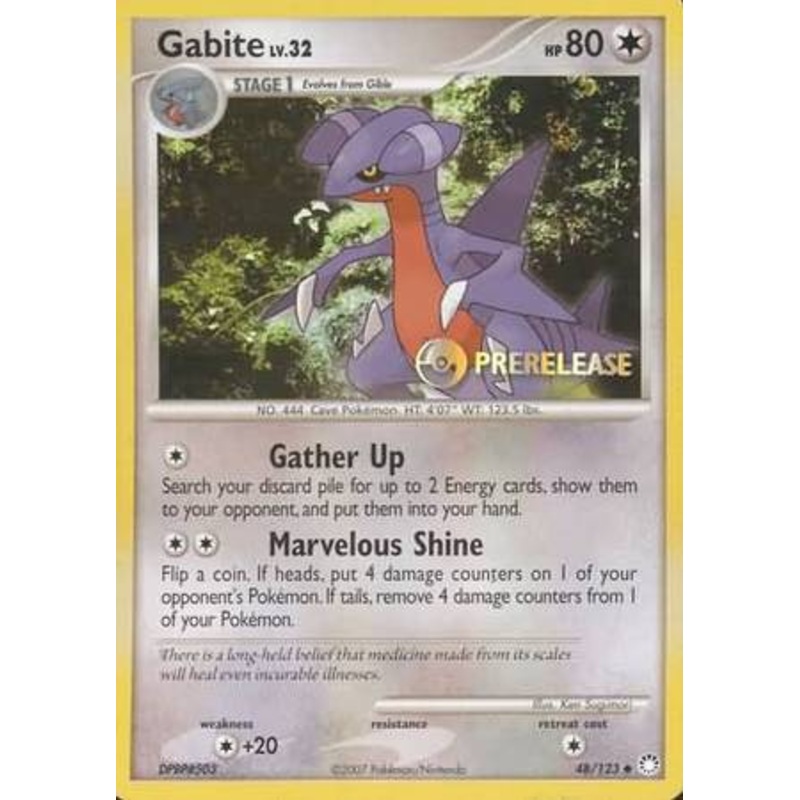 Gabite (48/123) (Prerelease Promo) [Diamond & Pearl: Black Star Promos]