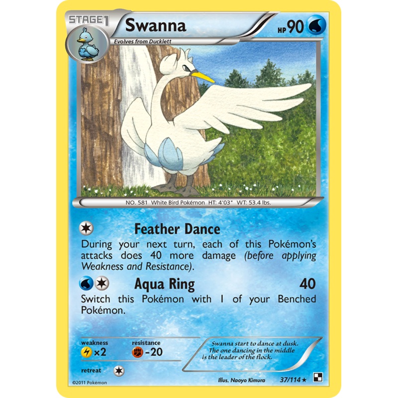 Swanna (37/114) [Black & White: Base Set]