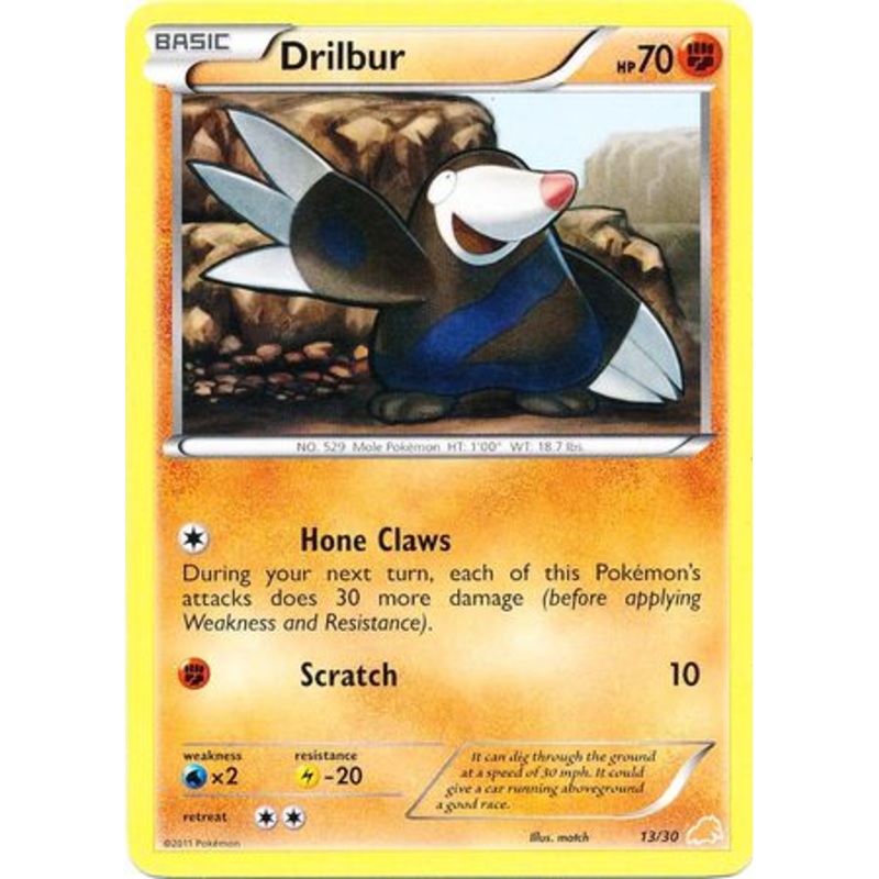 Drilbur (13/30) [Black & White: Trainer Kit - Excadrill]