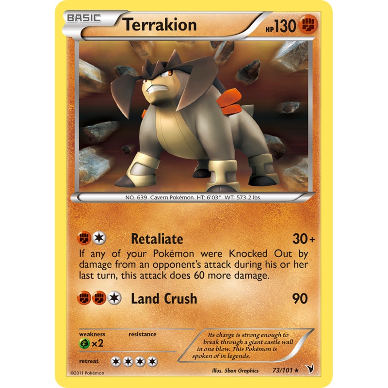 Terrakion (73/101) [Black & White: Noble Victories]