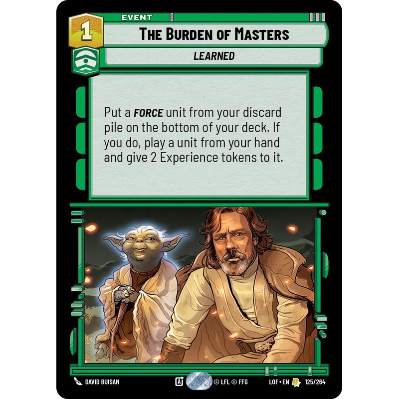 The Burden of Masters (125/264) (125/264) [Legends of the Force]
