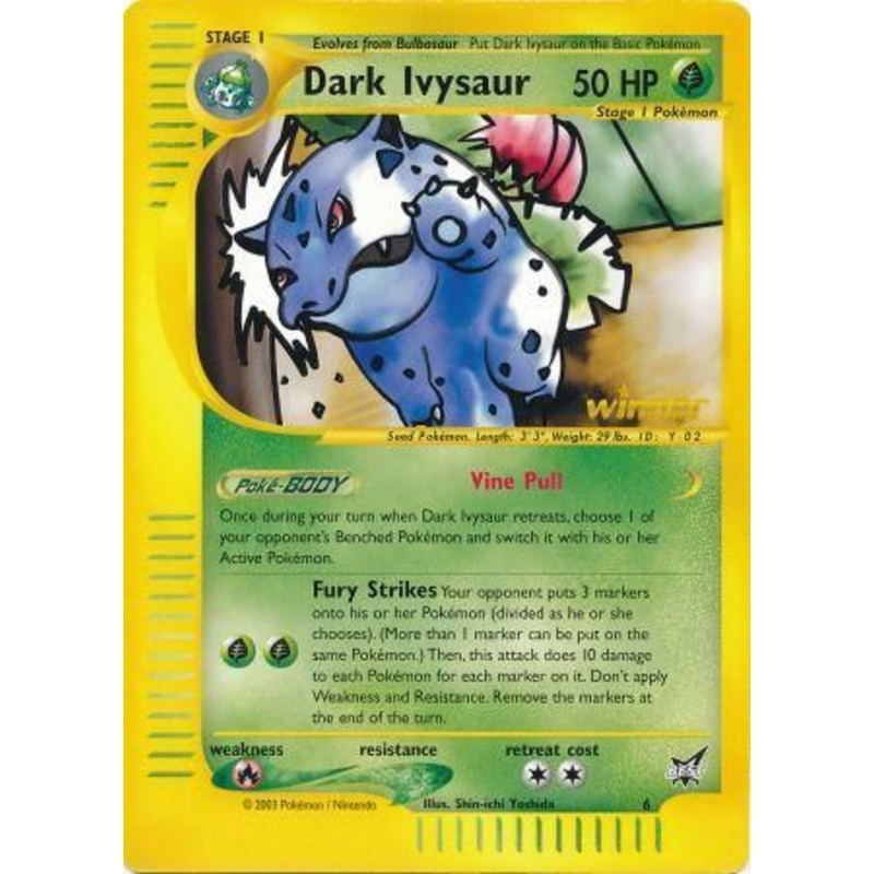 Dark Ivysaur (6) (Winner) (Jumbo Card) [Best of Promos]