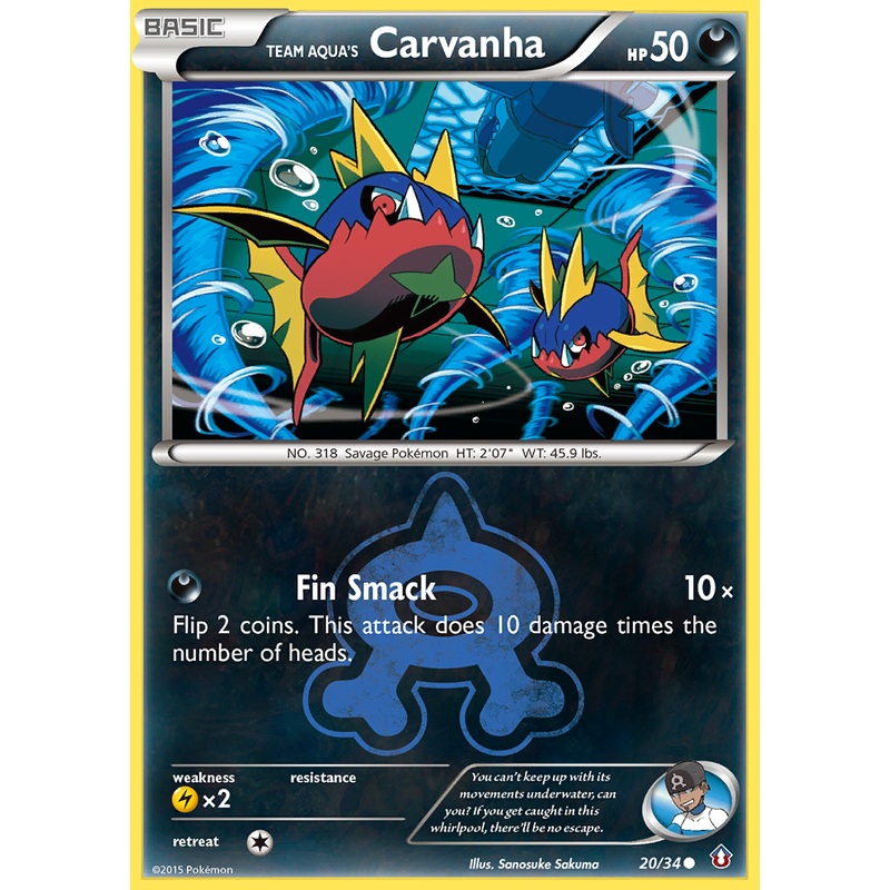 Team Aqua's Carvanha (20/34) [XY: Double Crisis]