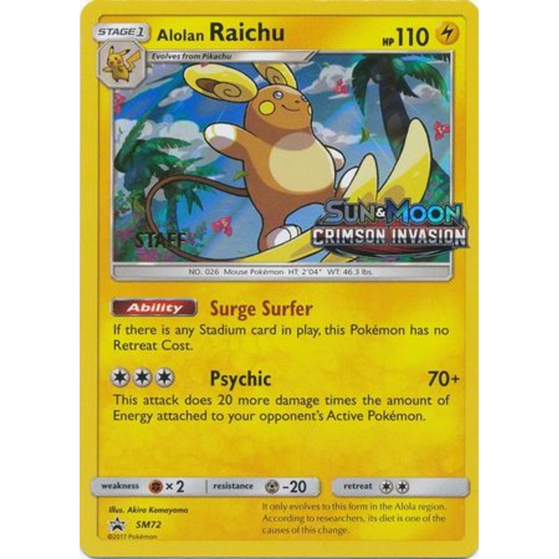 Alolan Raichu (SM72) (Staff Prerelease Promo) [Sun & Moon: Black Star Promos]
