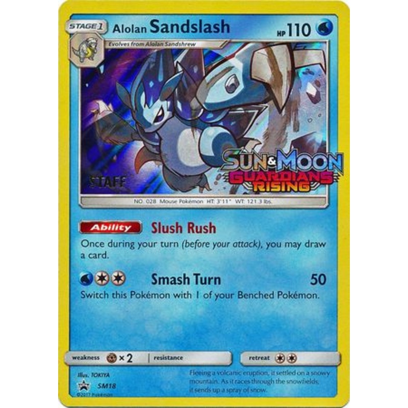 Alolan Sandslash (SM18) (Staff Prerelease Promo) [Sun & Moon: Black Star Promos]