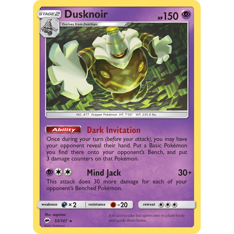 Dusknoir (53/147) [Sun & Moon: Burning Shadows]