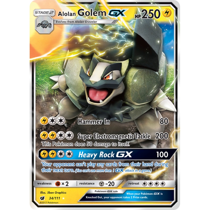 Alolan Golem GX (34/111) [Sun & Moon: Crimson Invasion]