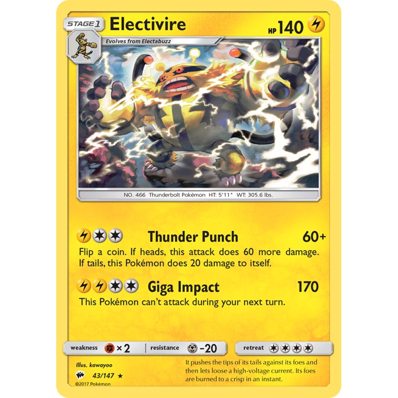 Electivire (43/147) [Sun & Moon: Burning Shadows]