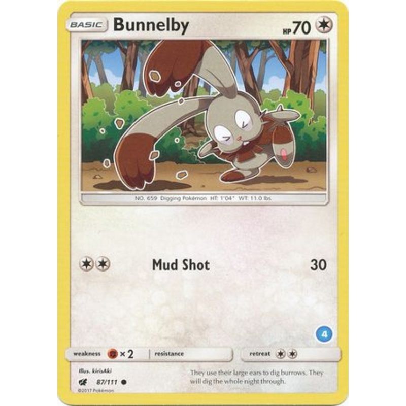Bunnelby (87/111) (Deck Exclusive #4) [Sun & Moon: Trainer Kit - Alolan Ninetales]
