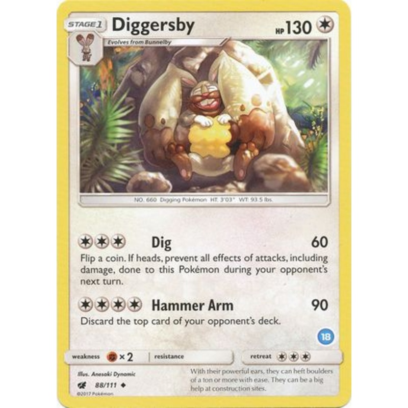 Diggersby (88/111) (Deck Exclusive #18) [Sun & Moon: Trainer Kit - Alolan Ninetales]