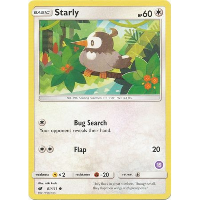 Starly (81/111) (Deck Exclusive #15) [Sun & Moon: Trainer Kit - Alolan Sandslash]