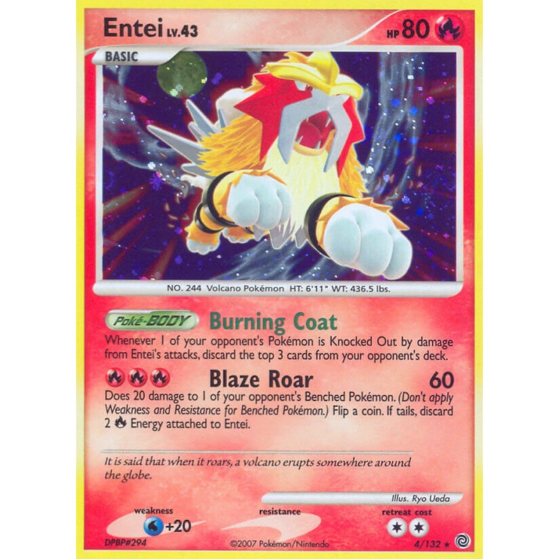 Entei (4/132) (Cracked Ice Holo) [Diamond & Pearl: Secret Wonders]